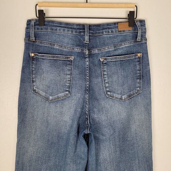 Judy Blue Size 29 Wide Leg High Rise Crop Jeans Stretch Denim Blue - Picture 6 of 12